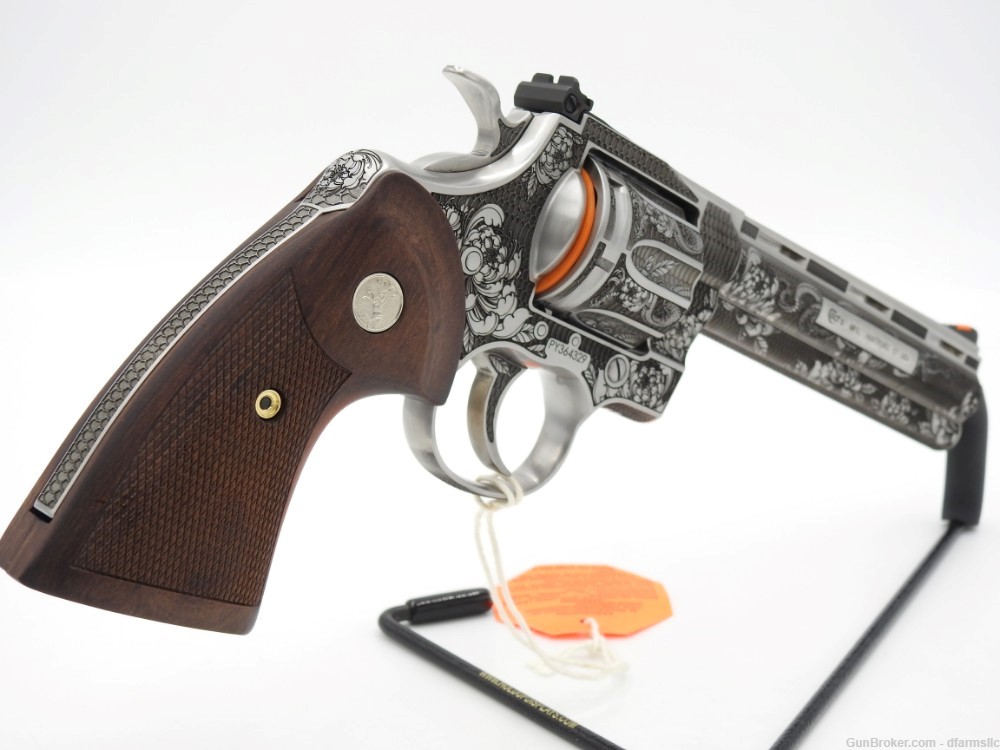 Collectible Rare Spectacular Custom Engraved Colt Python 6" 357 MAG-img-12