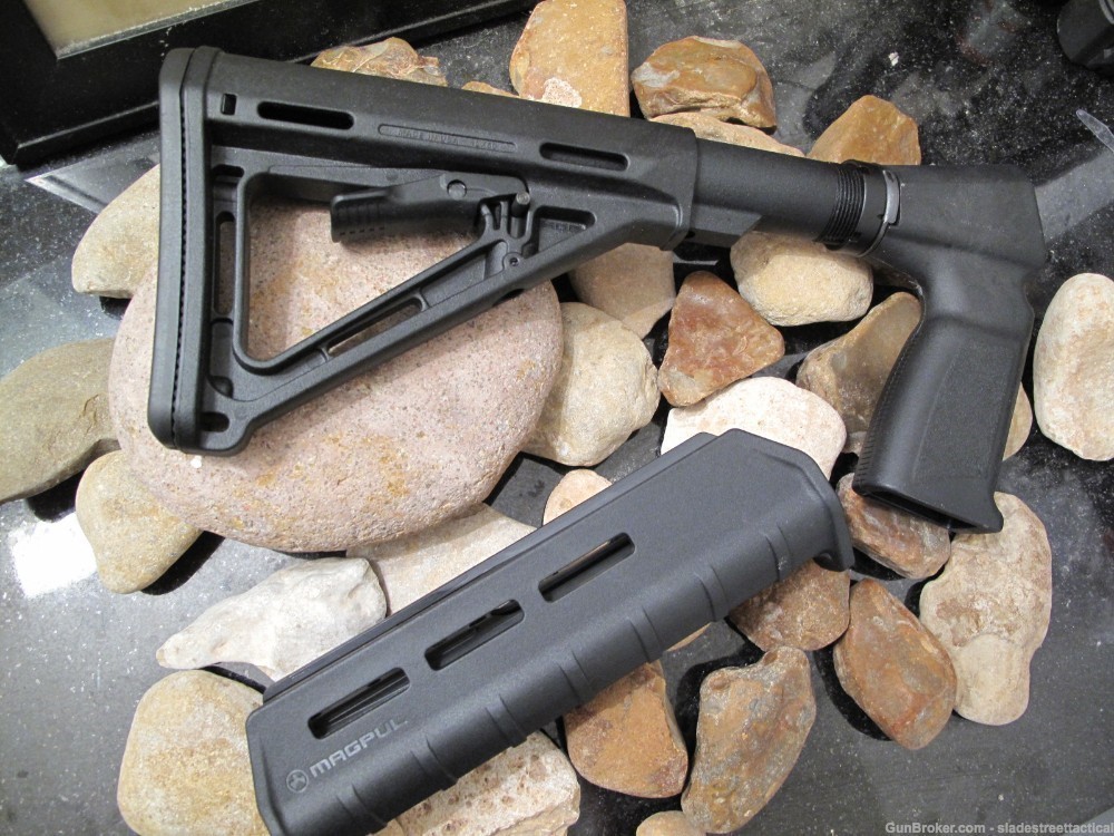 Magpul Remington 870 Pistol Grip Magpul Stock 6 Position Forend KIT! BLACK-img-1