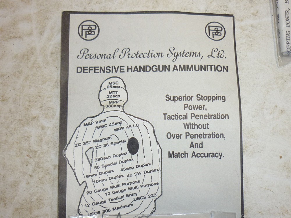 48rd - PERSONAL PROTECTION SYSTEMS, LTD - .380 Auto - Moscow PA - 380 ACP-img-1