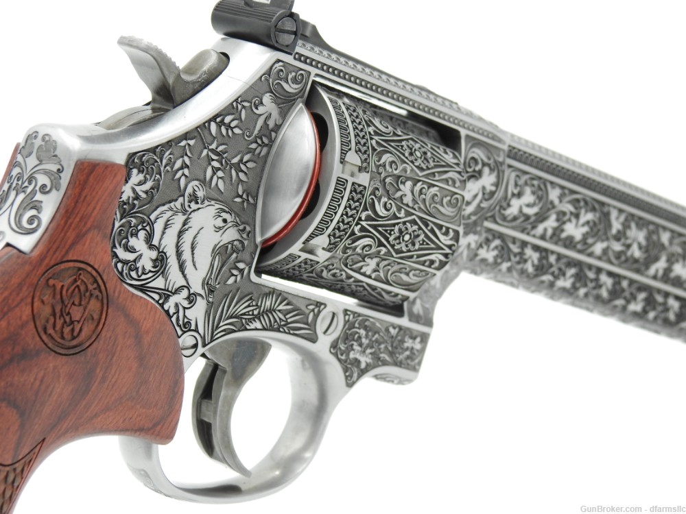Rare Unique Custom Engraved S&W Smith & Wesson 686 Plus Deluxe 6" 357 MAG -img-12