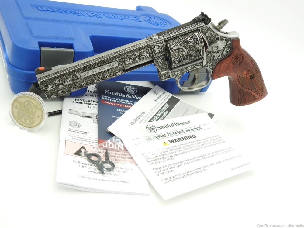 Rare Unique Custom Engraved S&W Smith & Wesson 686 Plus Deluxe 6" 357 MAG -img-1