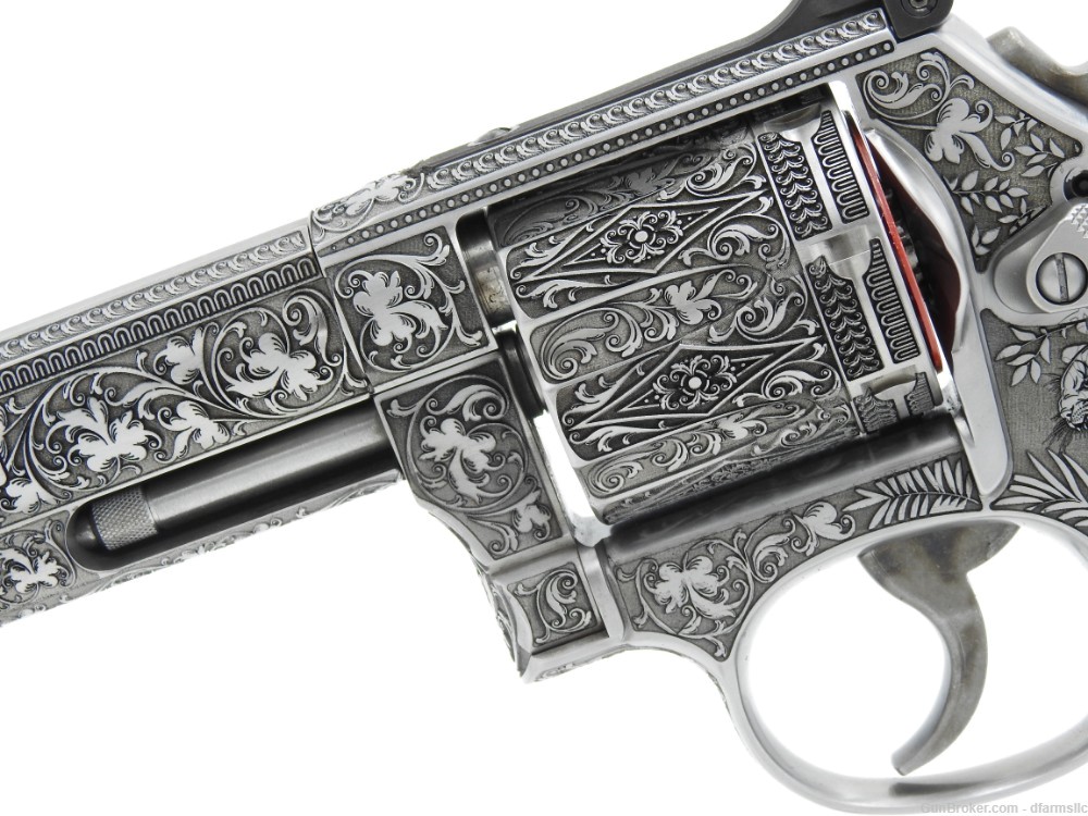 Rare Unique Custom Engraved S&W Smith & Wesson 686 Plus Deluxe 6" 357 MAG -img-6