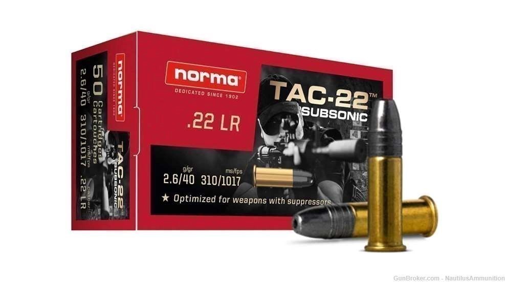 22 LR Subsonic Ammo, Subsonic 22LR Ammunition, Norma TAC-22-img-1