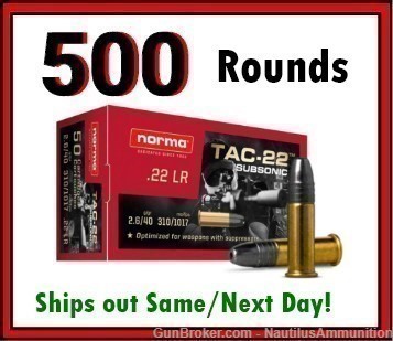 22 LR Subsonic Ammo, Subsonic 22LR Ammunition, Norma TAC-22-img-0