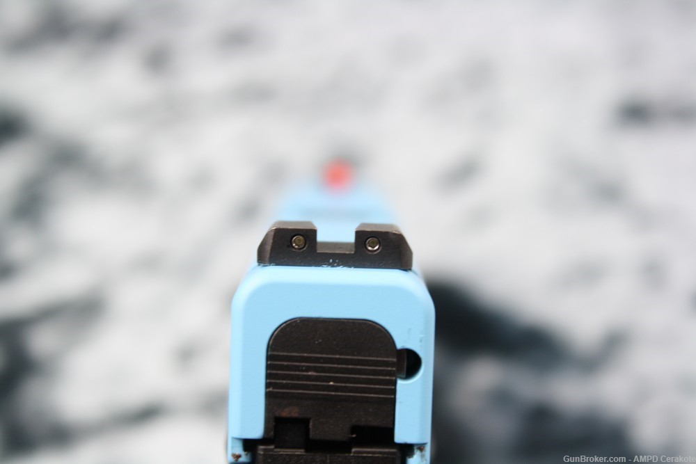 Glock 43 9mm Cerakote Blue Raspberry Vickers Tactical Extras Night LIKE NEW-img-7
