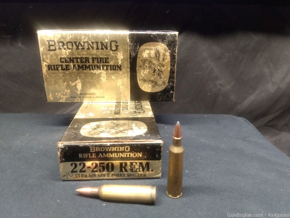 VINTAGE 22-250 BROWNING collector AMMO rare look NR!-img-12