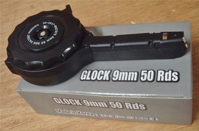 1 Glock 9mm 50 round New Drum magazine 9 mm Korean-img-0