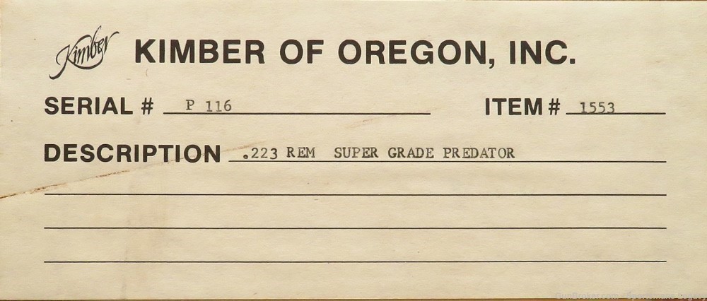 Kimber of Oregon 84 Predator Super Grade .223, English, case, 99%, layaway-img-8