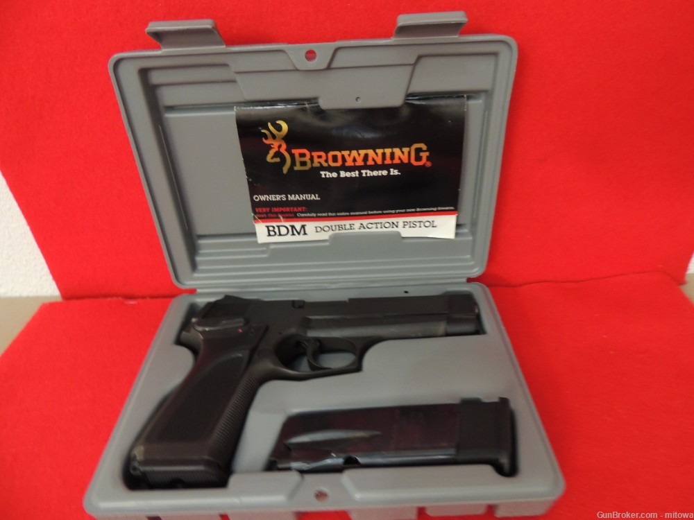  Browning BDM Unique DA/SA Modes 9mm Pistol 1 Owner in Box 2 Mags 1996 9mm-img-0