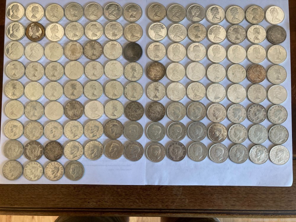 Canada 80% Silver 50 Cents 116 Coin Lot-img-0