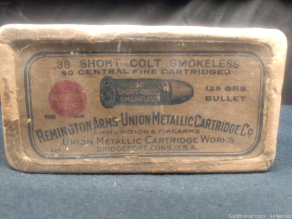 .38 colt short vintage Remington ARMS umc blue label round corner 1915 RARE-img-4