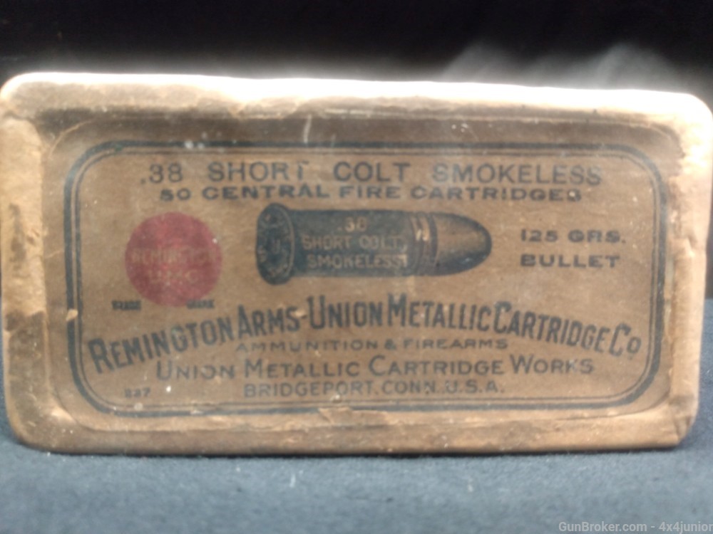.38 colt short vintage Remington ARMS umc blue label round corner 1915 RARE-img-3