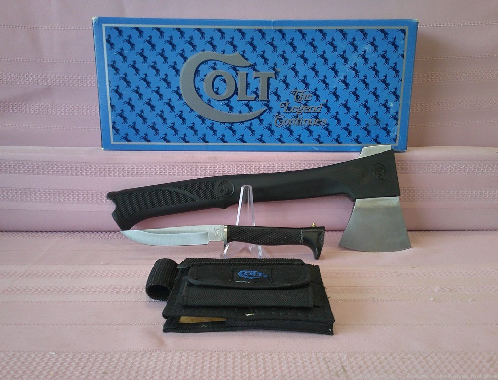 WOW! Uber RARE Complete In Box COLT CT2 Trailblazer Axe & Knife Combo!-img-4