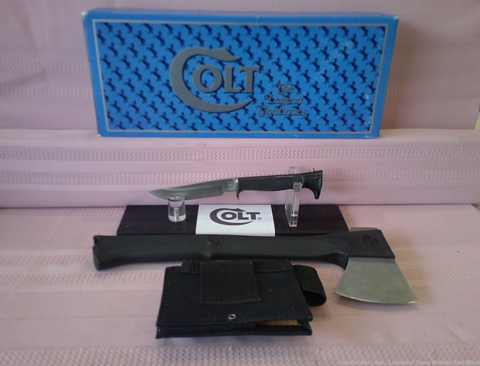 WOW! Uber RARE Complete In Box COLT CT2 Trailblazer Axe & Knife Combo!-img-3