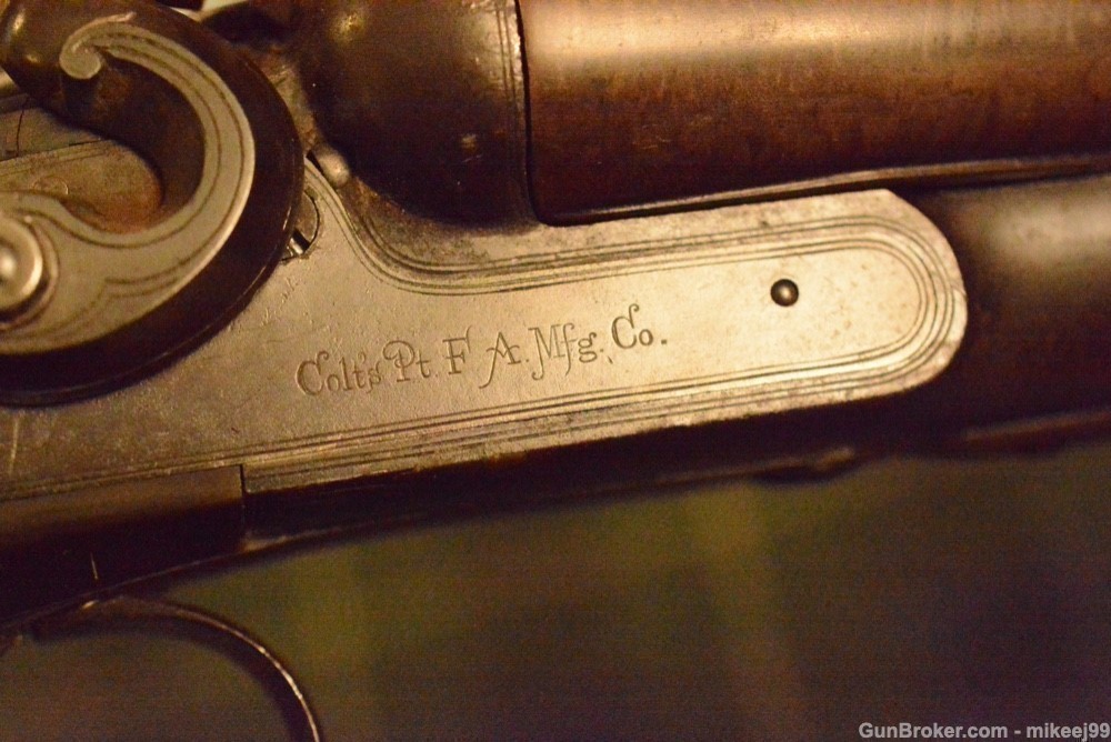 Colt 1878 hammer gun 10 gauge. Beautiful barrels and engraved-img-17