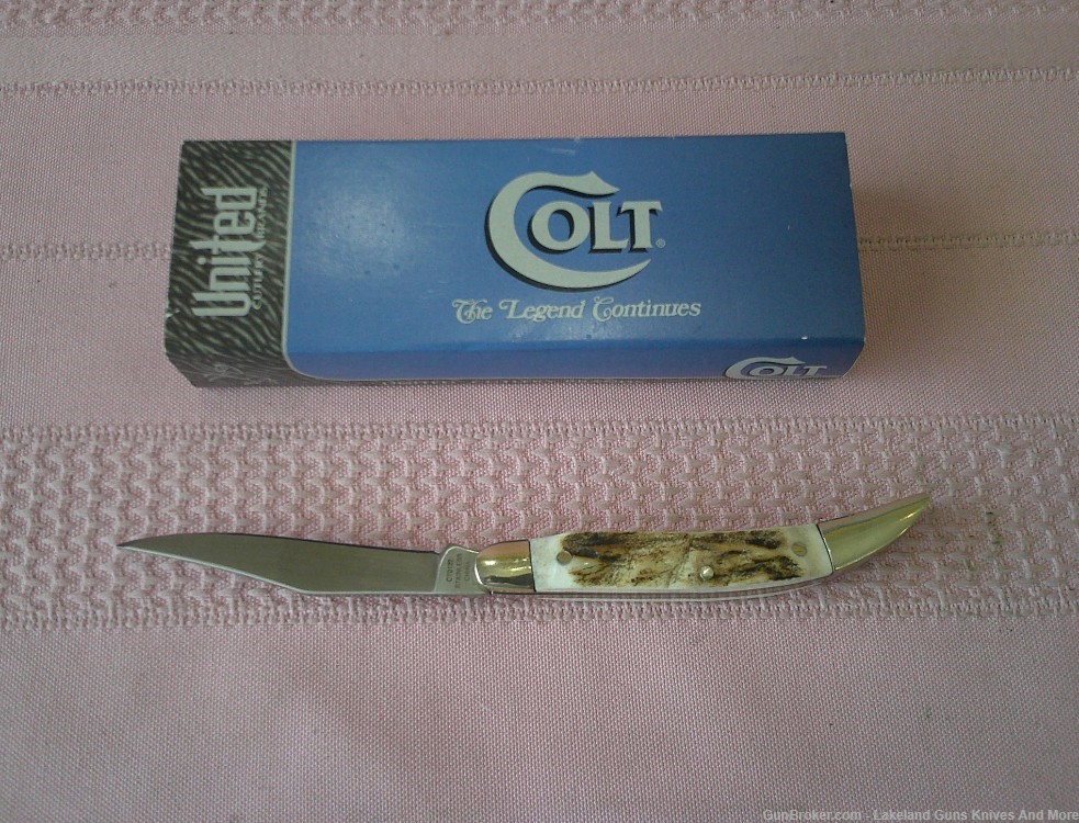 NIB Colt Genuine "THICK STAG" Texas Toothpick Stainless Blade Pocket Knife!-img-6