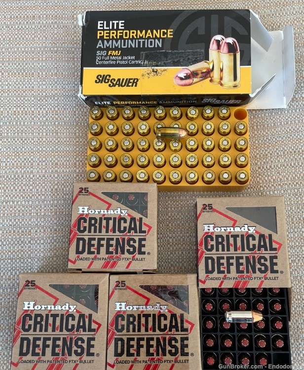 100 rds Hornady Critical Defense FTX 380 ACP and 50 rds SIG SAUER Elite FMJ-img-1