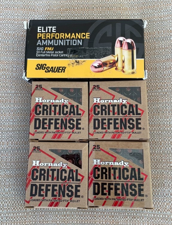 100 rds Hornady Critical Defense FTX 380 ACP and 50 rds SIG SAUER Elite FMJ-img-0