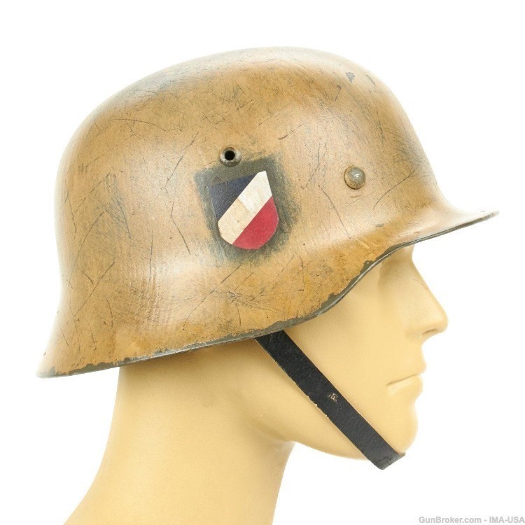 German WWII Reproduction M35 Afrika Korps 15th Panzer Division Helmet-img-2