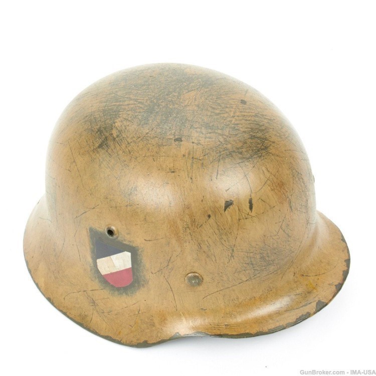 German WWII Reproduction M35 Afrika Korps 15th Panzer Division Helmet-img-4