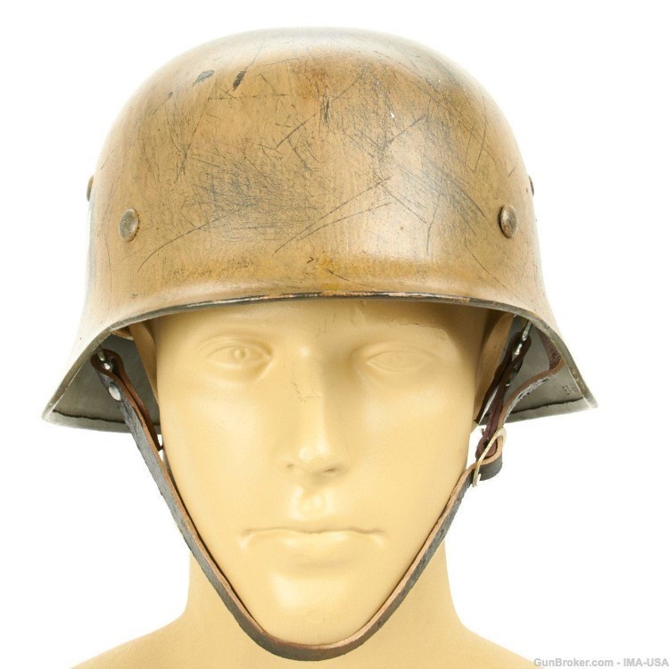 German WWII Reproduction M35 Afrika Korps 15th Panzer Division Helmet-img-1