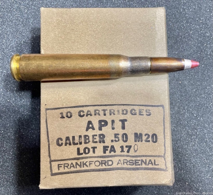 50 BMG APIT Frankford Arsenal Military Surplus Tracer Armor Piercing-img-7