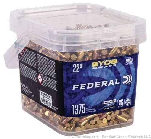 FEDERAL BYOB 36 GR COPPER-PLATED HOLLOW POINT .22LR 1375RD - 750BKT1375-img-0