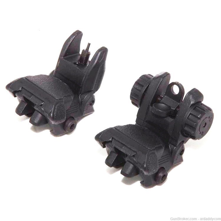 Front and Rear Flip Up Sights Poly  Rapid Transition Picatinny Ready-img-0