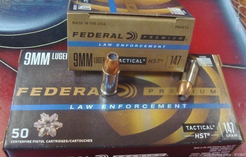 100 Federal 9mm HST 147 gr JHP Tactical LE P9HST2 new ammuniton-img-0