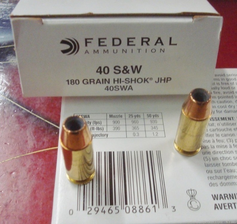 200 Federal .40s&w HI-SHOK 180 gr JHP .40 Tactical 40SWA ammunition-img-1