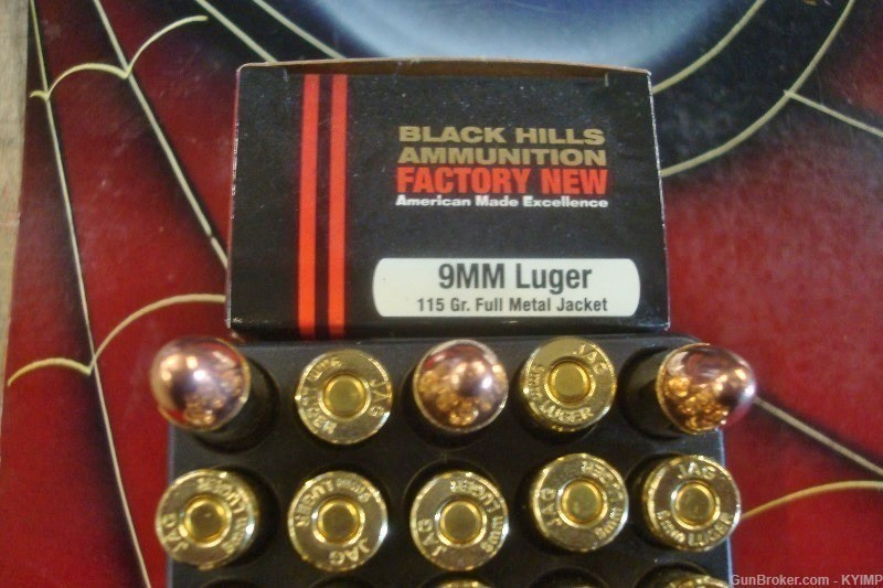 200 BLACK HILLS 9mm FMJ 115 grain Full Metal Jacket NEW ammunition-img-3