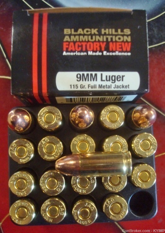 200 BLACK HILLS 9mm FMJ 115 grain Full Metal Jacket NEW ammunition-img-0