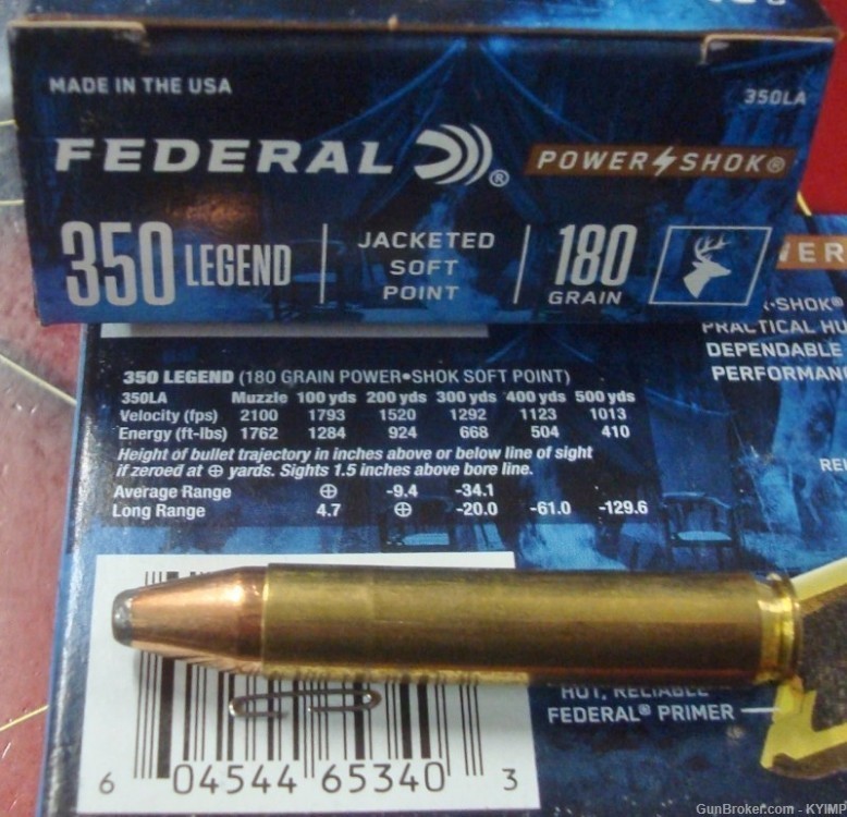 200 Federal .350 LEGEND POWER SHOK 180 JSP new ammunition 350LA-img-9