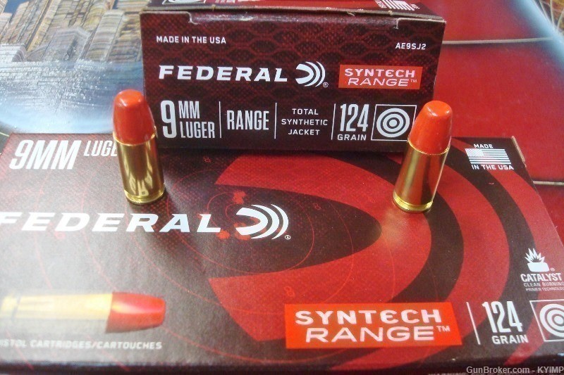 100 Federal 9mm 124 grain SYNTECH TSJ AE9SJ2 NEW ammunition-img-0