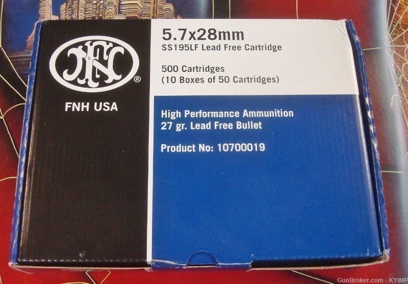 100 FN 5.7x28 Hollow Point 27 grain SS195LF New Ammo 5.7 FN PS90 SS195-img-3