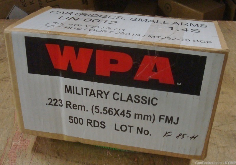 500 WOLF WPA 223 FMJ 55 gr Factory NEW Non-Corrosive Ammo MC22355FMJ-img-0