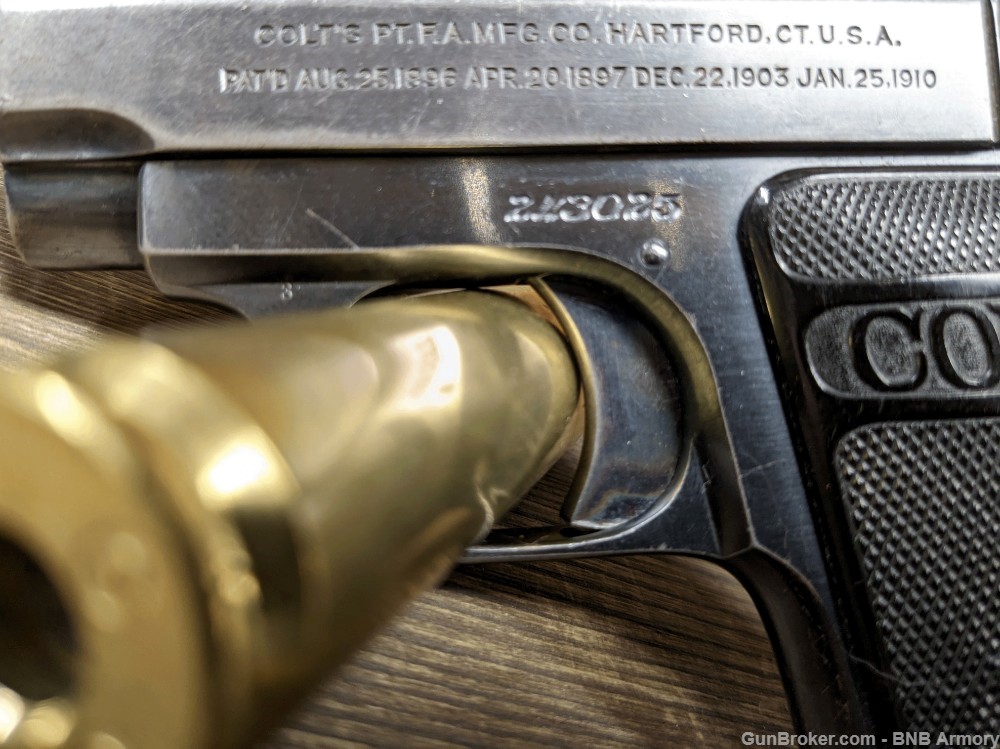 Colt Model 1908 Vest Pocket .25 ACP Semi Auto Pistol Mfr Date 1920 C&R ok-img-14