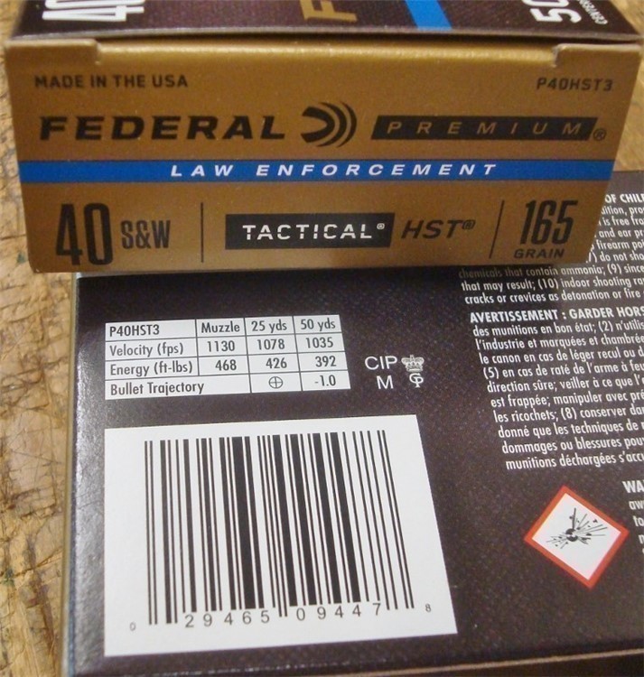 1000 Federal .40s&w HST 165 gr JHP Tactical P40HST3 ammunition-img-2