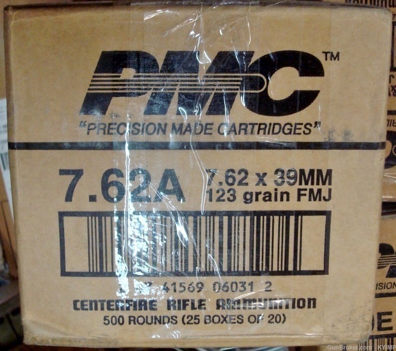200 PMC 7.62x39 FMJ 123 gr Factory NEW BRASS ammo 7.62A-img-1