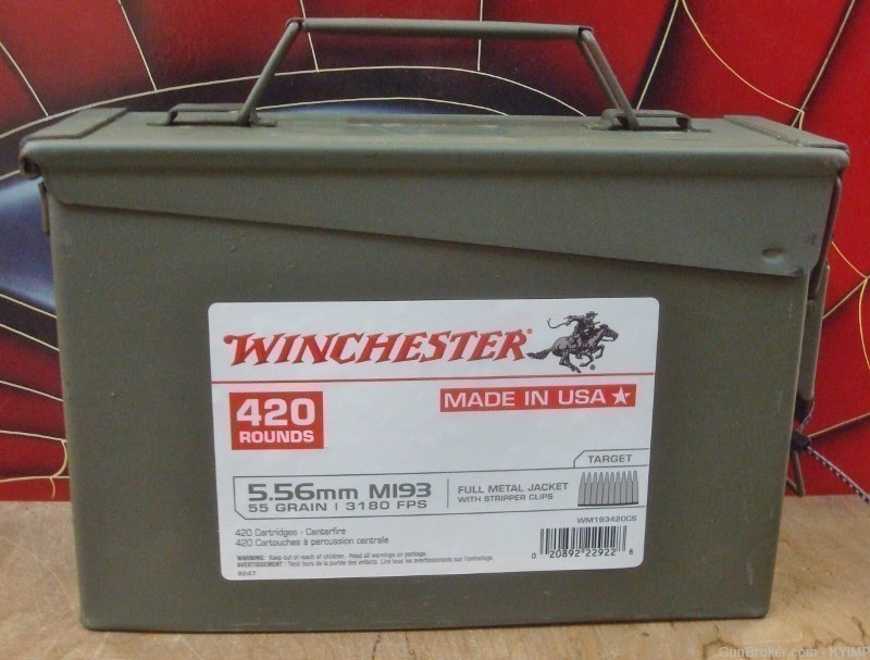 420 Winchester 5.56 FMJ 55 grain FMJ WM193 Factory NEW 556 M193 Ammo-img-3