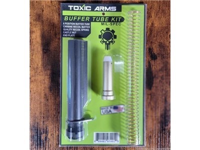 TOXIC ARMS COMPLETE BUFFER TUBE KIT W/ SPRING END PLATE CASTLE NUT BUFFER T