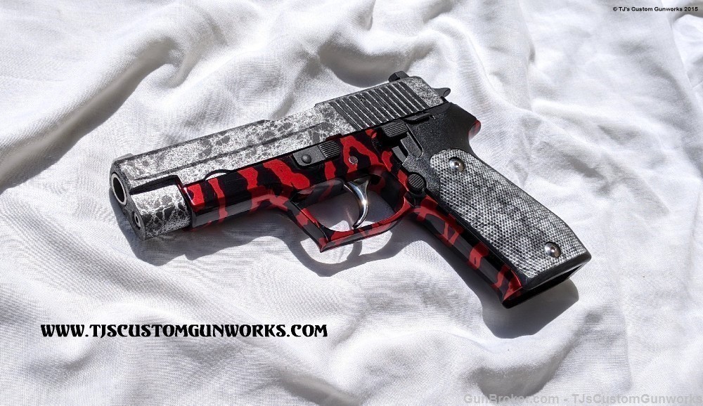 TJ's Custom Gunworks Extreme Sig Sauer P220 .45 Red&Black West German RARE -img-0