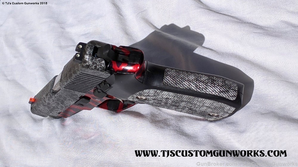 TJ's Custom Gunworks Extreme Sig Sauer P220 .45 Red&Black West German RARE -img-3