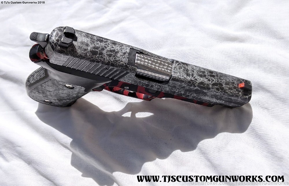 TJ's Custom Gunworks Extreme Sig Sauer P220 .45 Red&Black West German RARE -img-4