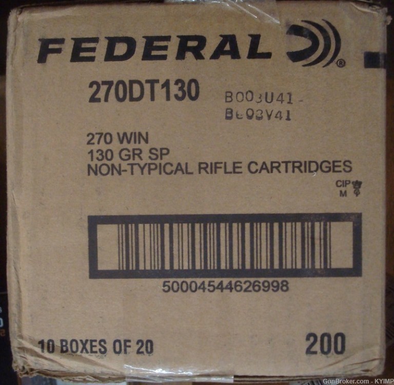100 Federal .270 Win Non Typical 130 gr SP RN new ammo 270DT130-img-4