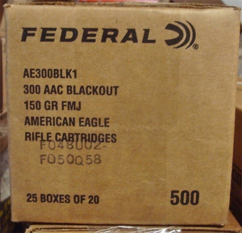 500 FEDERAL .300 BlackOut FMJ 150 gr brass New ammunition AE300BLK1 300-img-0