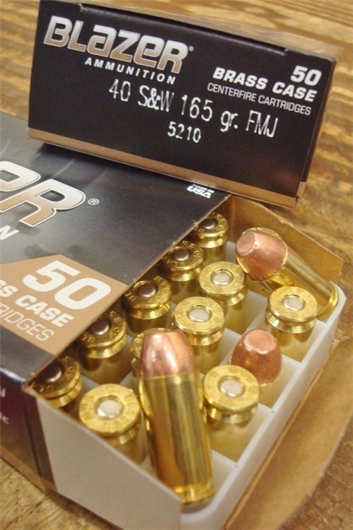 100 CCI .40 s&w FMJ Blazer Brass 165 gr 5210 new ammo-img-2