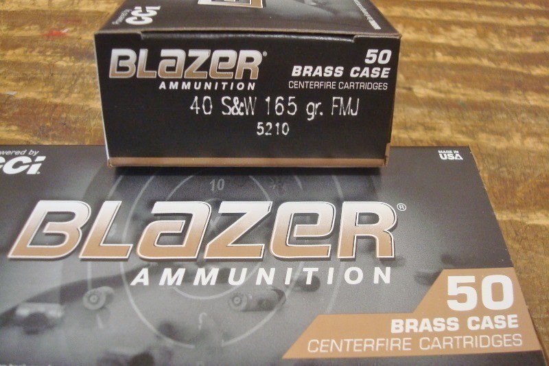 100 CCI .40 s&w FMJ Blazer Brass 165 gr 5210 new ammo-img-3