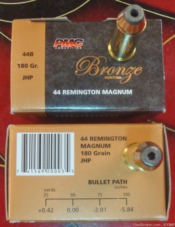 100 PMC .44 Magnum JHP 180 gr 44 ammo 44B new JHP ammunition-img-1