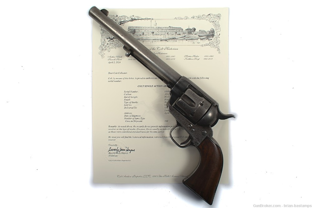 Colt Single Action Army (SAA) Cavalry Revolver w/ Letter–SN:55691 (Antique)-img-0